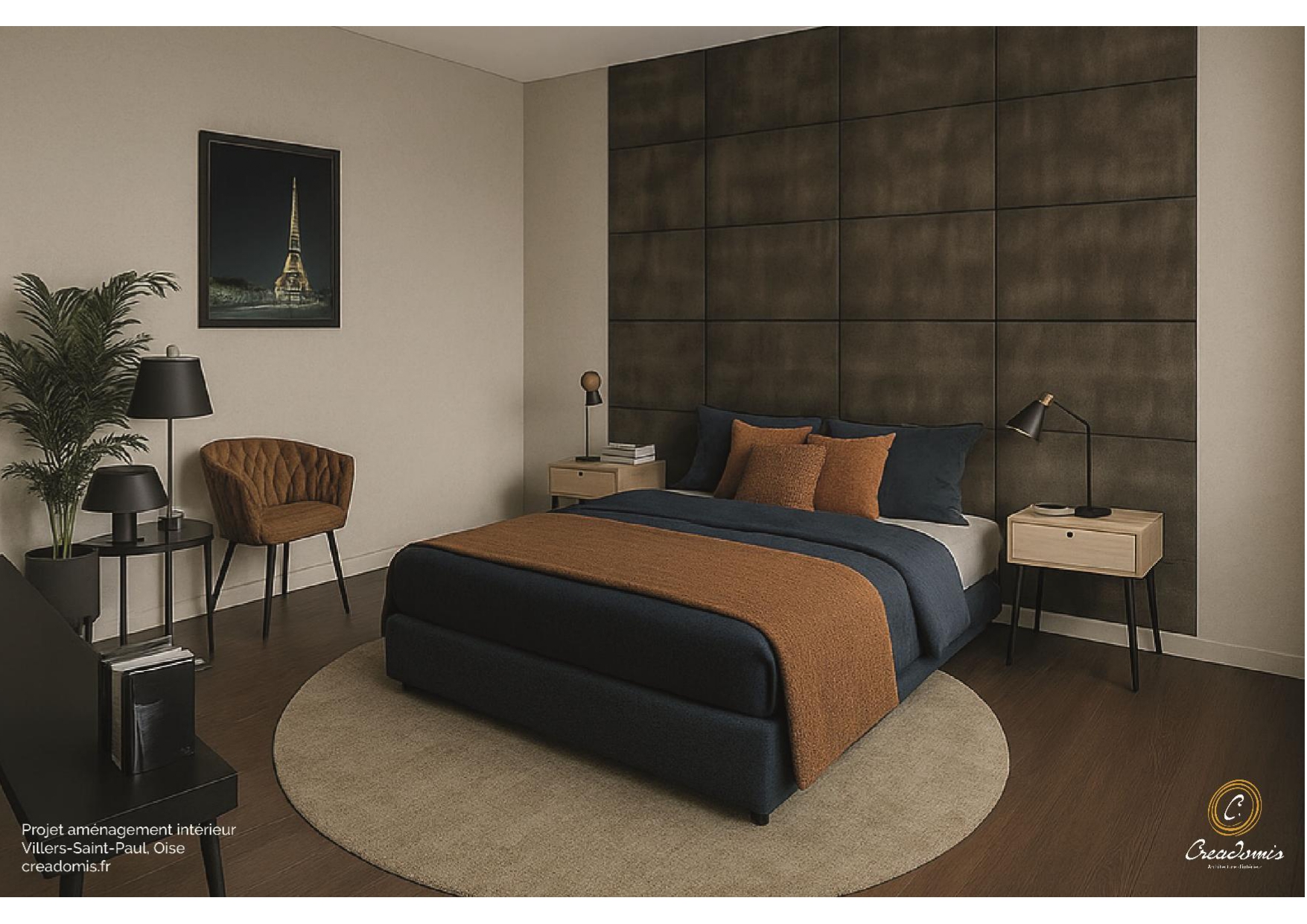 Creadomis - Aménagement Intérieur - Chambre de jour - Oise - Villers Saint Paul - Insertion IA Compressée