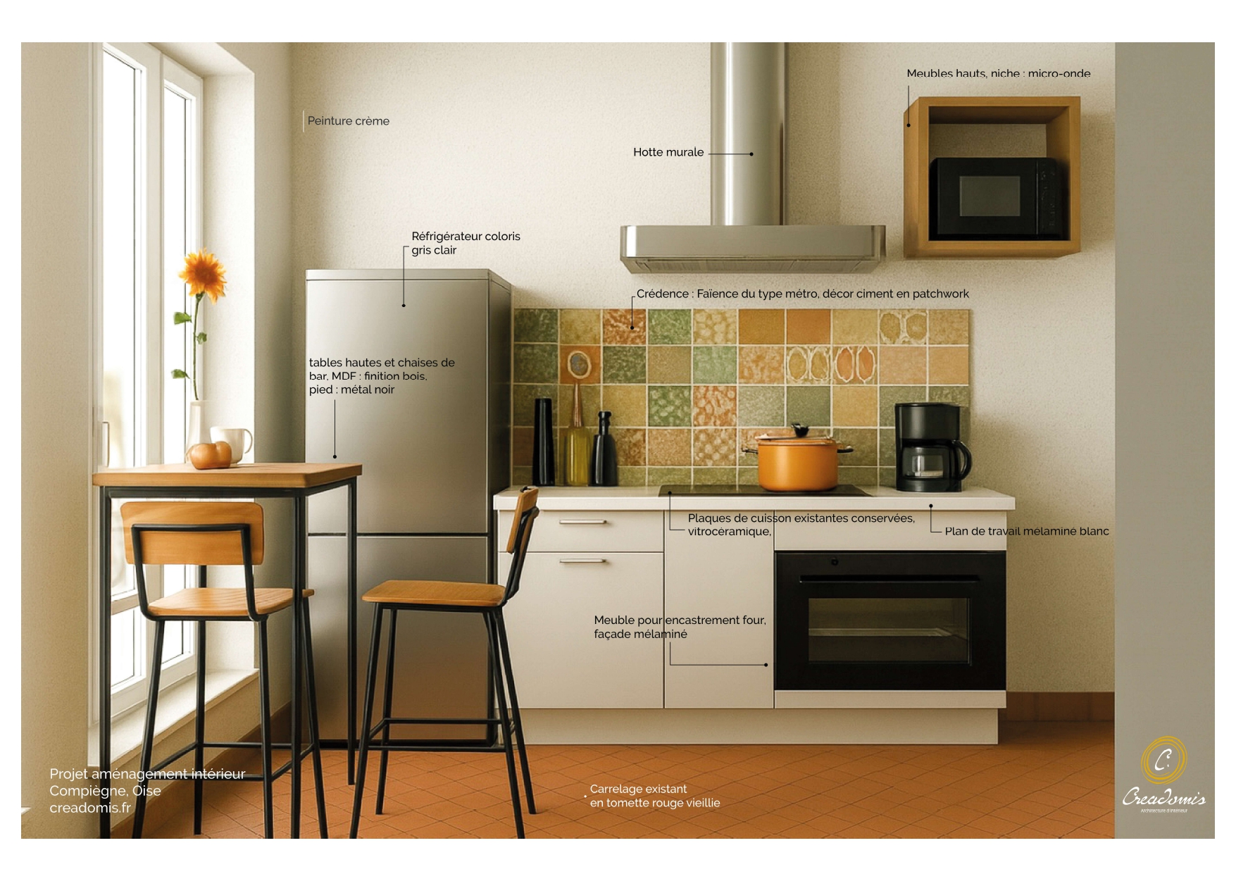 Creadomis - Aménagement Intérieur - Cuisine - Oise - Compiègne - Annoté