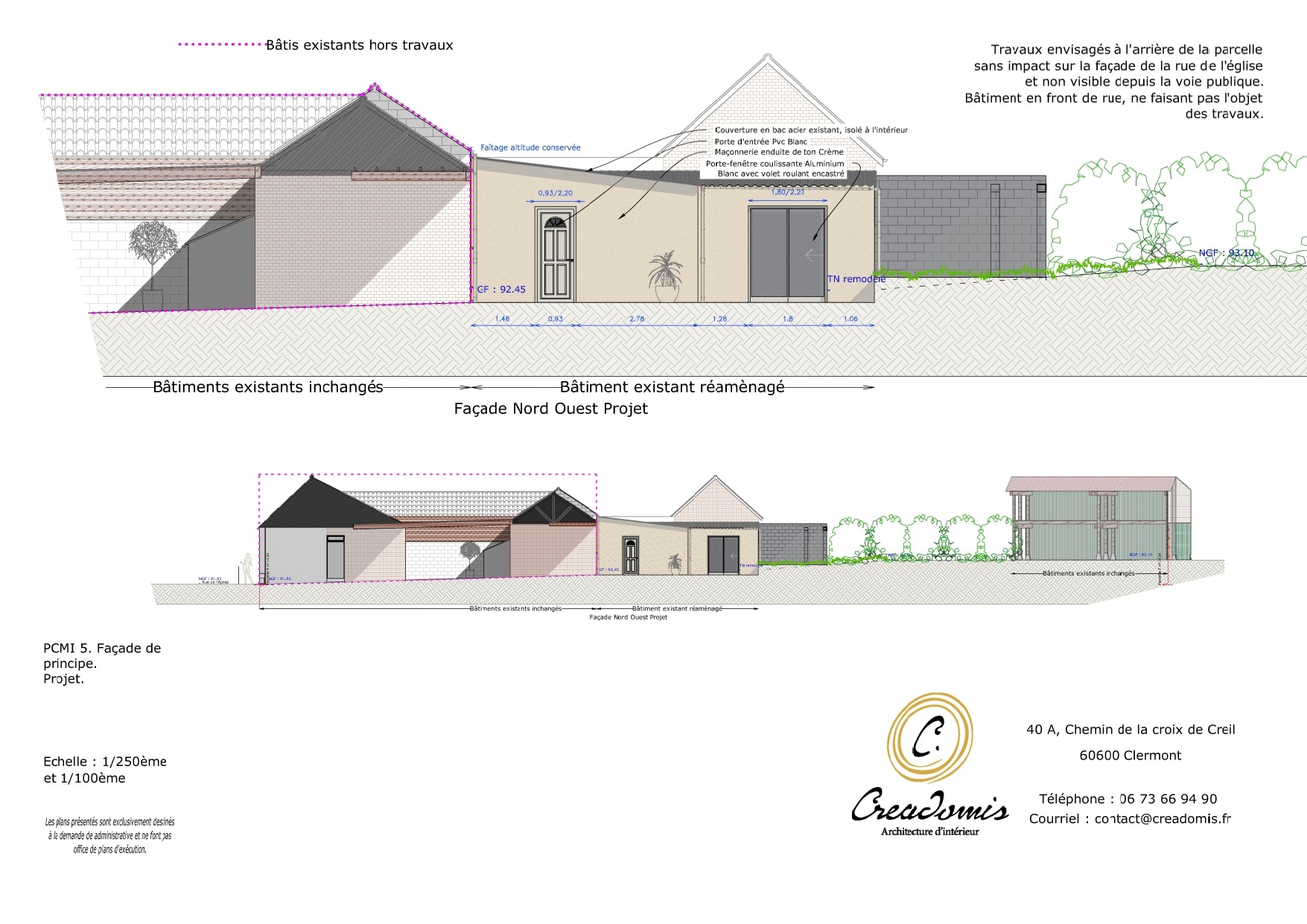 Façade Nord Ouest Projet