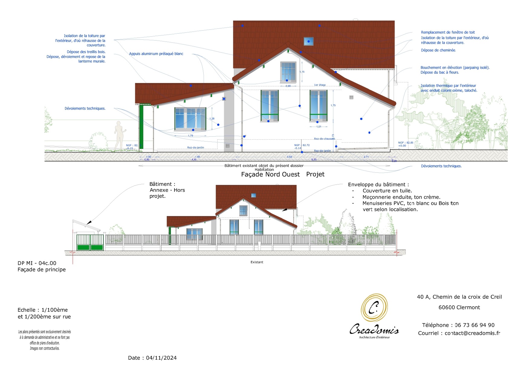 Leveau Céline - Savigny sur Orge - DP MI 04c.00 - Façade Nord Ouest du projet