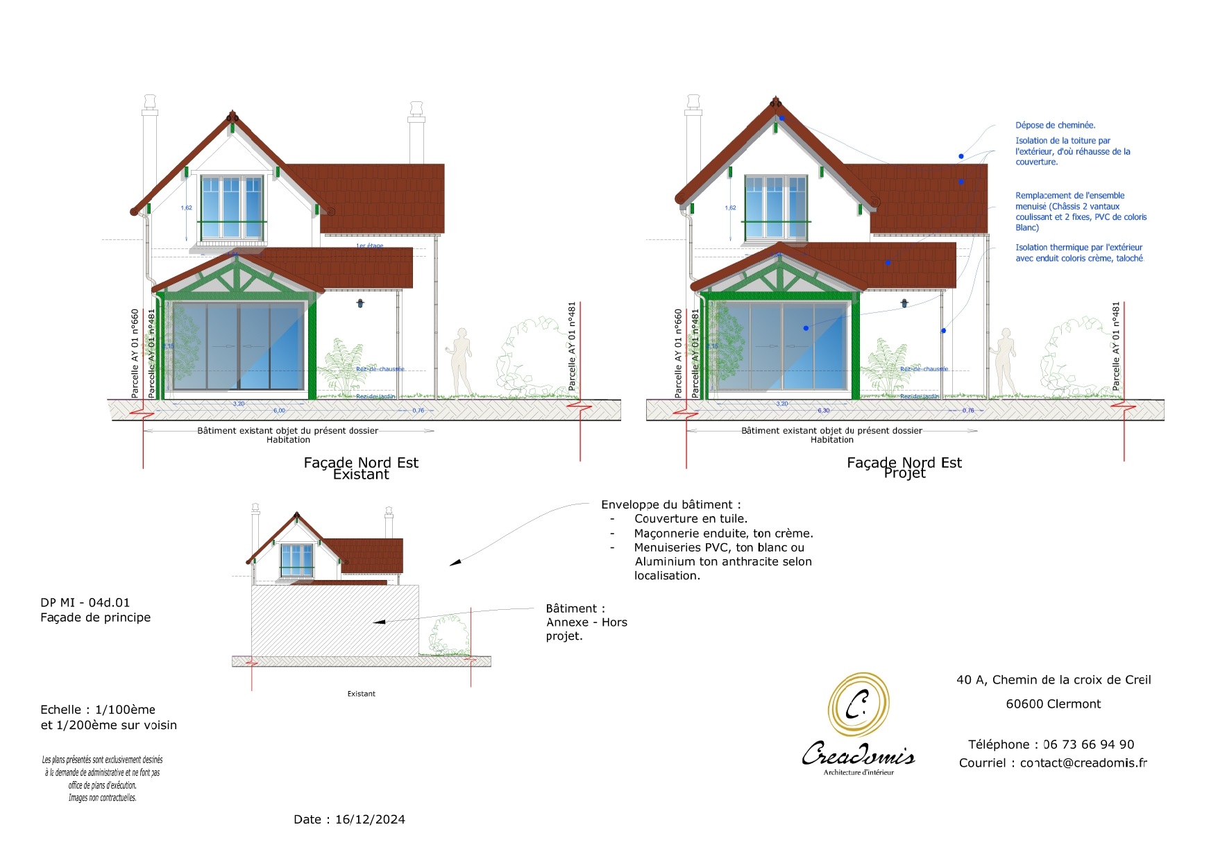 Leveau Céline - Savigny sur Orge - DP MI 04d.01 - Façade Nord Est