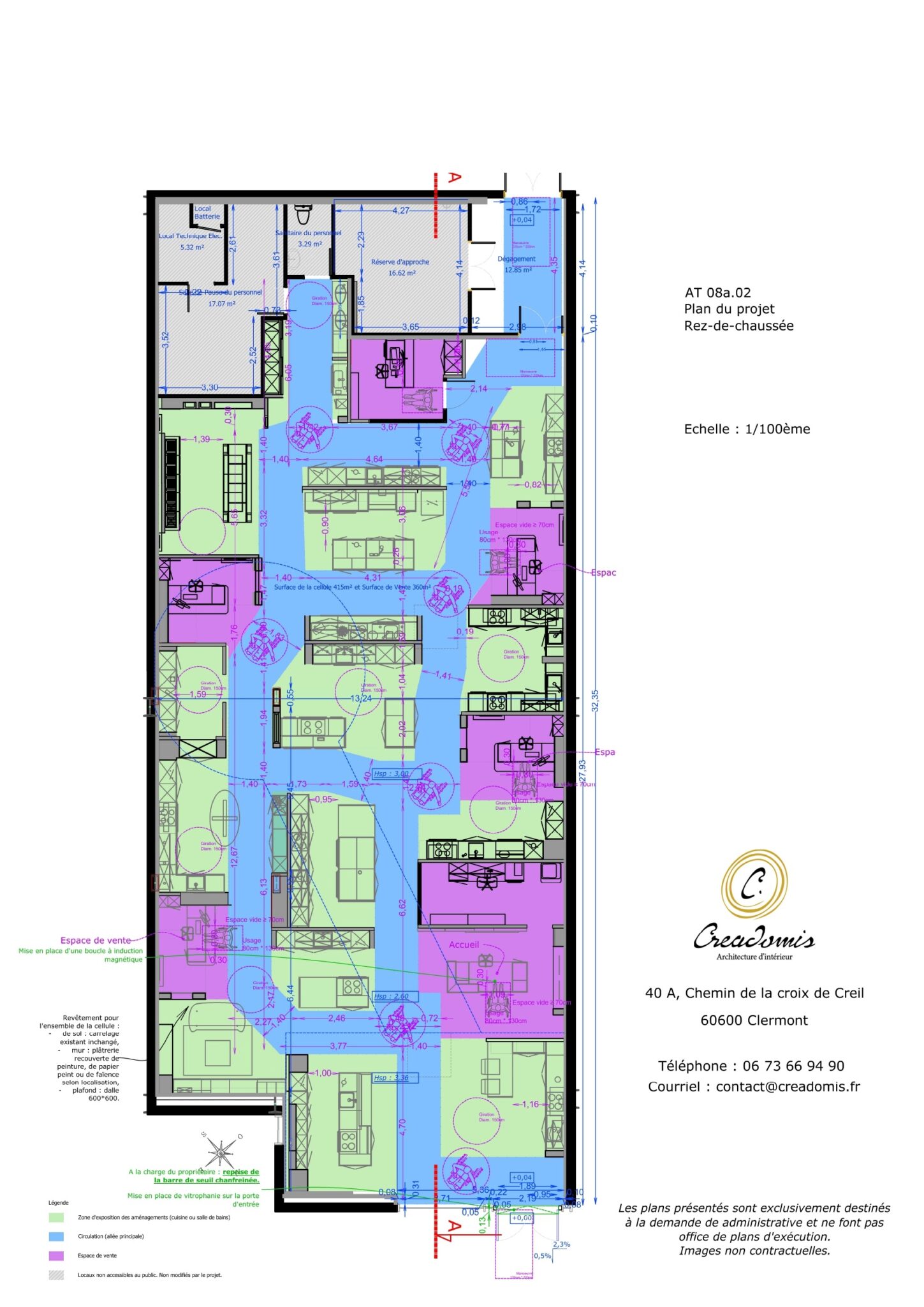 Creadomis - AT d'ERP - Seine Et Marne - Montevrain - Plan accessibilité de Magasin