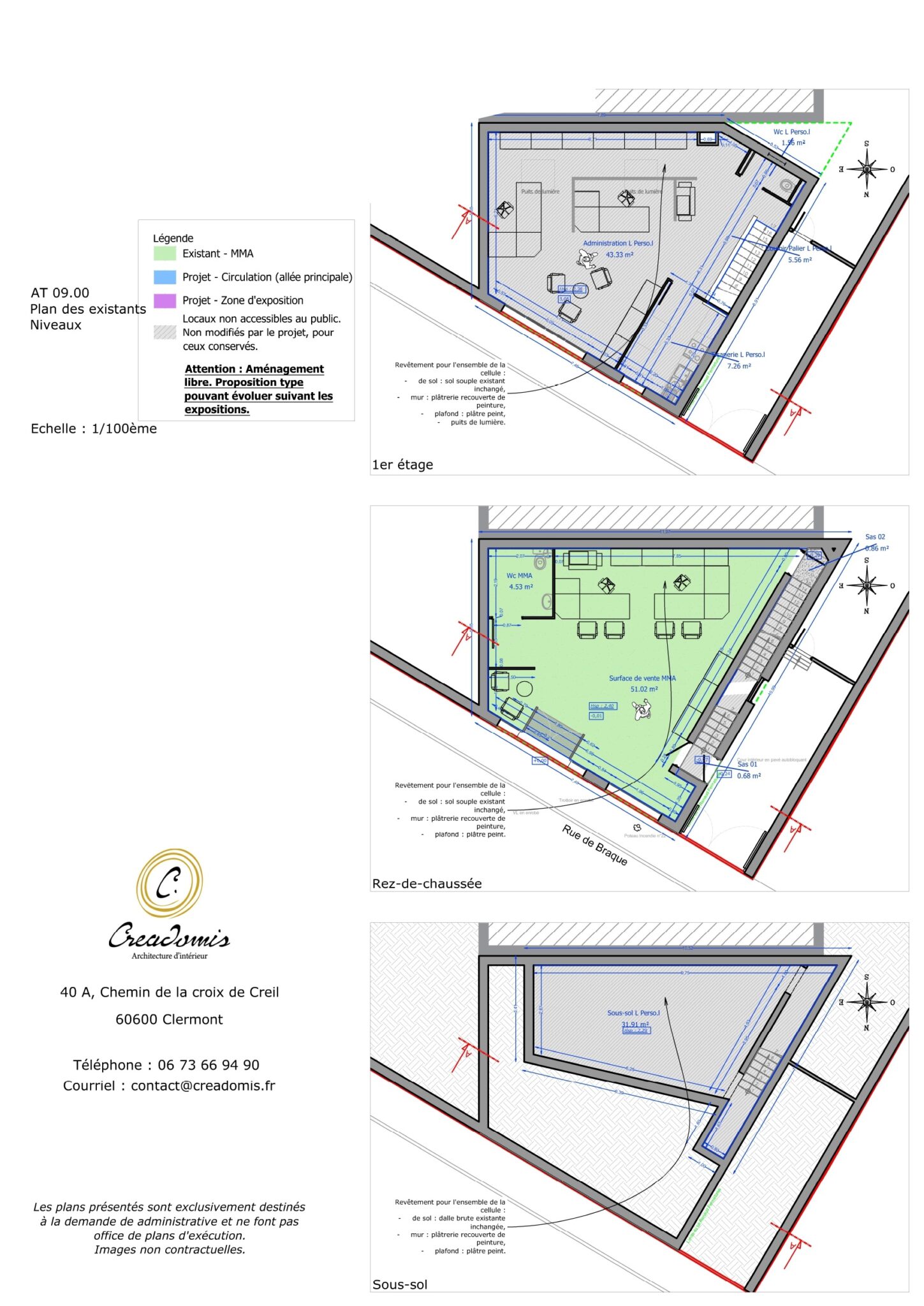 Creadomis - AT d'ERP et AP - Seine Et Marne - OzoirLaFerrière - Plan de Niveau Existants