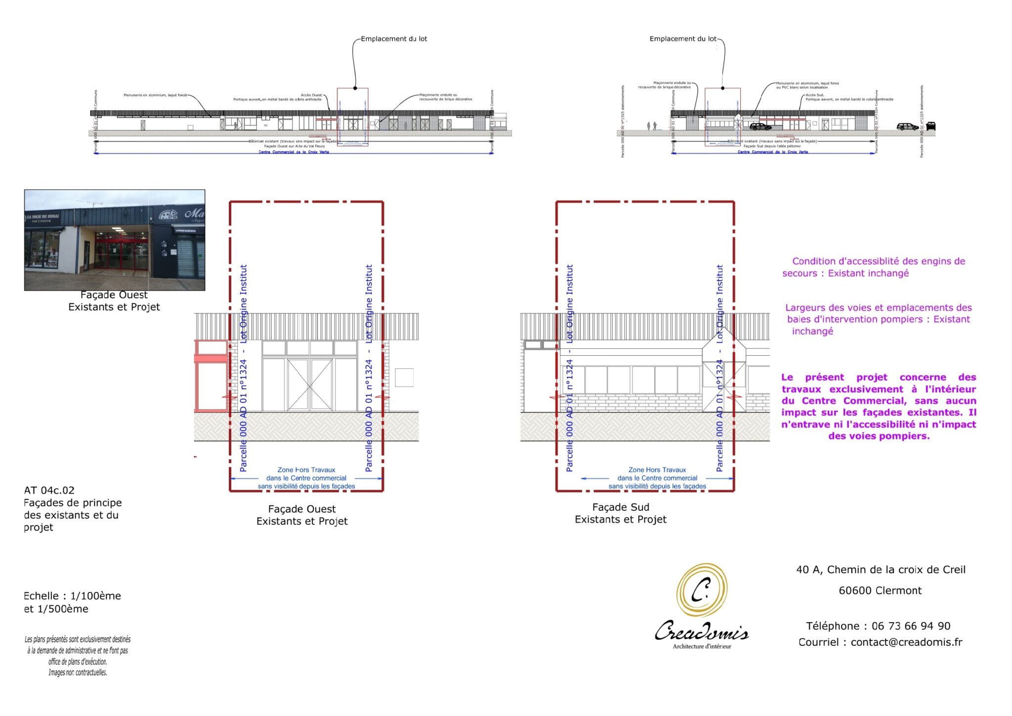 Creadomis - Aménagement Institut d'esthétique dans centre commercial - IleDeFrance - Façades
