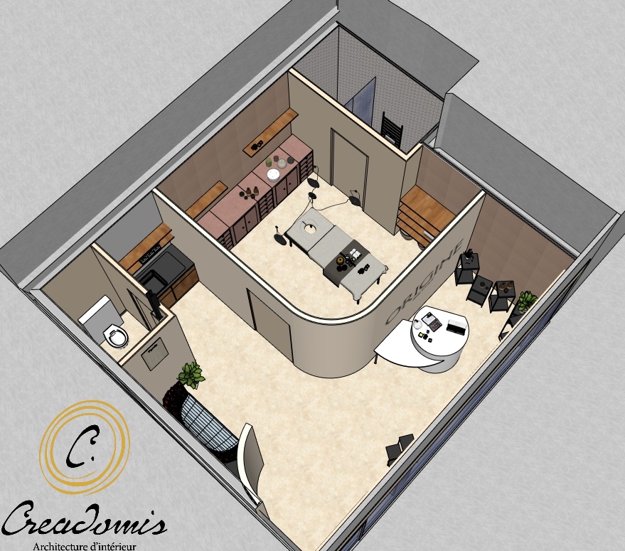 Creadomis - Aménagement Institut d'esthétique dans centre commercial - IleDeFrance - Image 3D 01