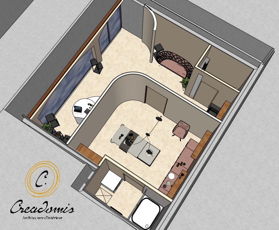 Creadomis - Aménagement Institut d'esthétique dans centre commercial - IleDeFrance - Image 3D 02